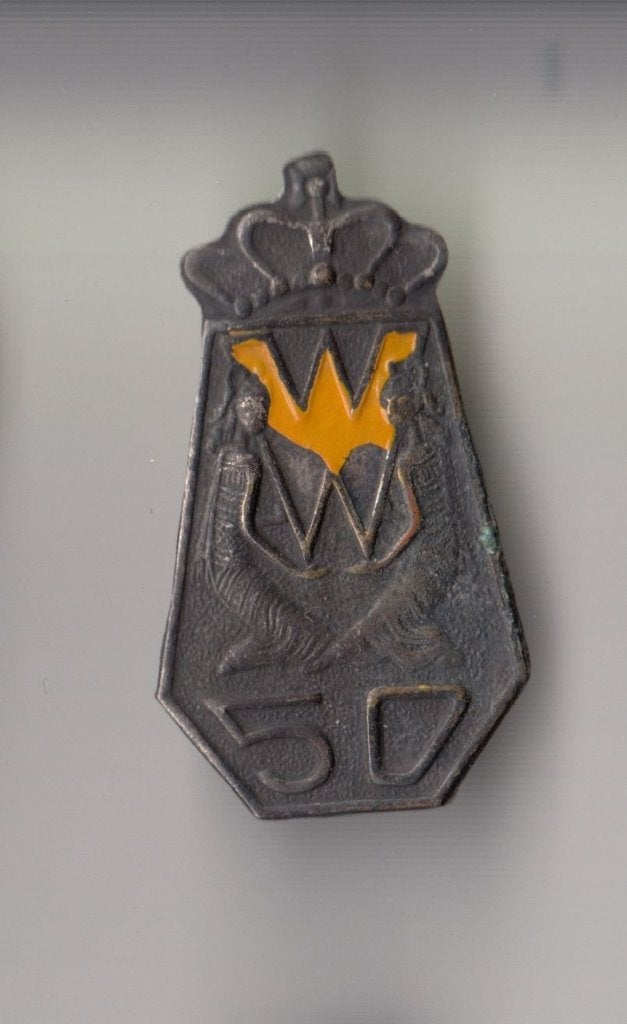 Wilhelmina Indonesië W Oranje broche, Gebruikt, Niet vindbaar, Niet vindbaar, Speldje of Pin