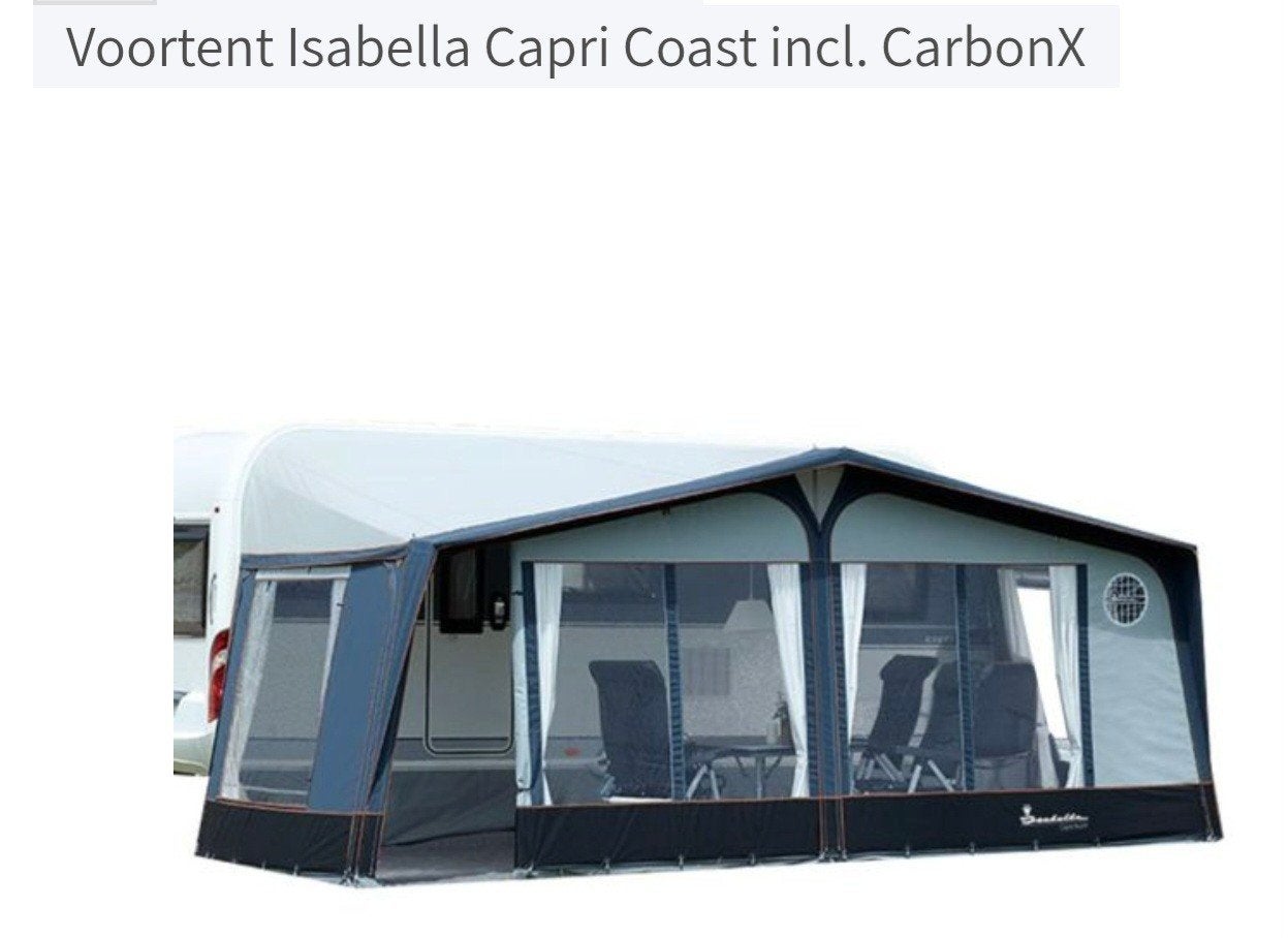 Isabella Capri Coast voortent incl. CarbonX frame, Ophalen, Zo goed als nieuw, Ten Cate All Season 240g/m2, Isabella