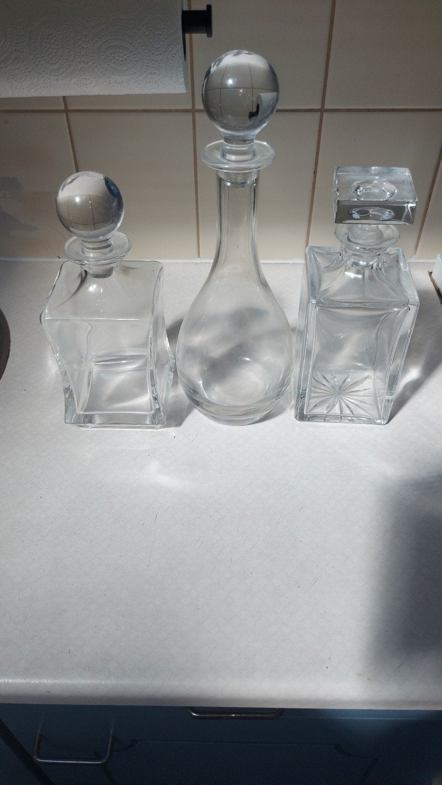 3x karaf kristal, Huis en Inrichting, Woonaccessoires | Stolpen, Ophalen of Verzenden
