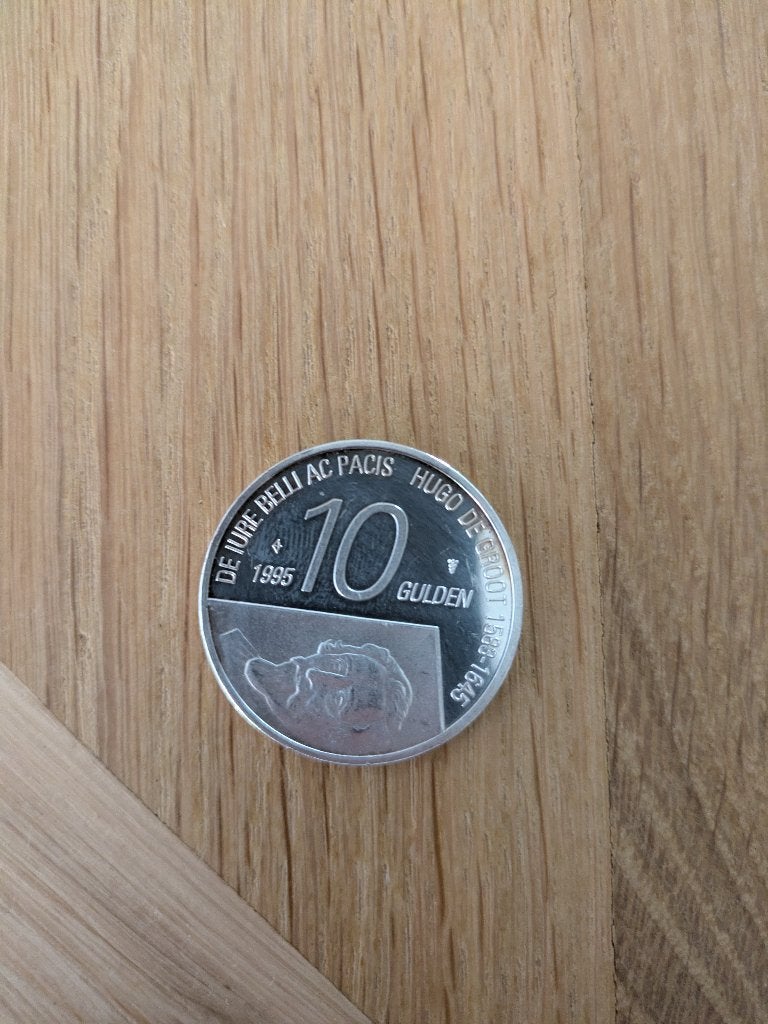 Herdenkingsmunt 10 gulden Hugo de Groot, Postzegels en Munten, Munten | Nederland, Ophalen, Koningin Beatrix, Zilver, Losse munt