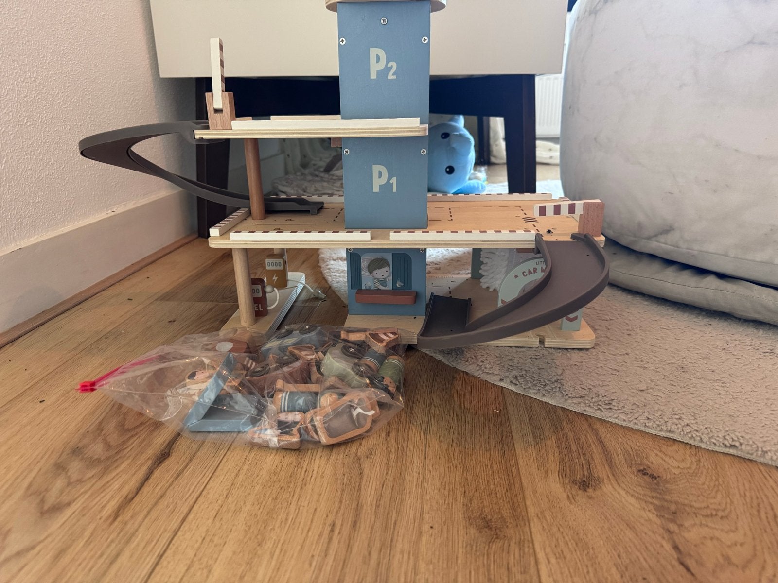 Little Dutch houten parkeergarage met accessoires, Ophalen, Zo goed als nieuw