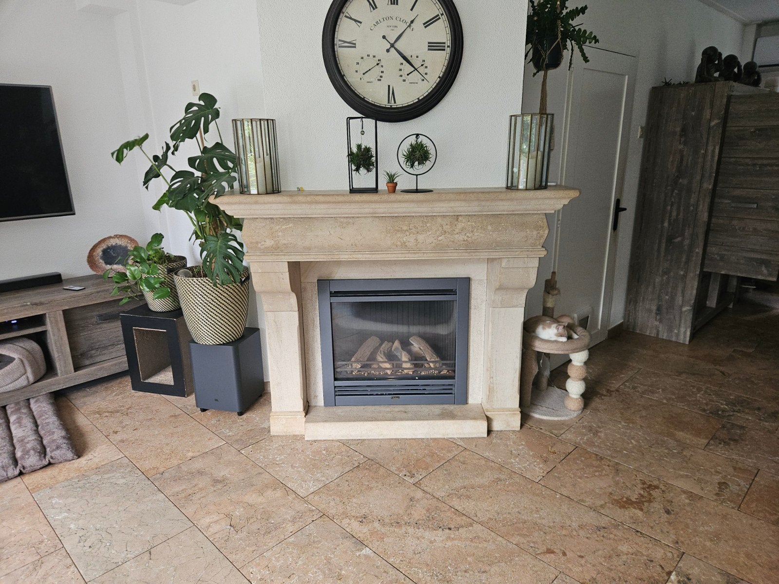 Sfeervolle Gashaard met Klassieke Schouw, Huis en Inrichting, Ophalen, Gebruikt, Inbouwhaard, Elektrische haard
