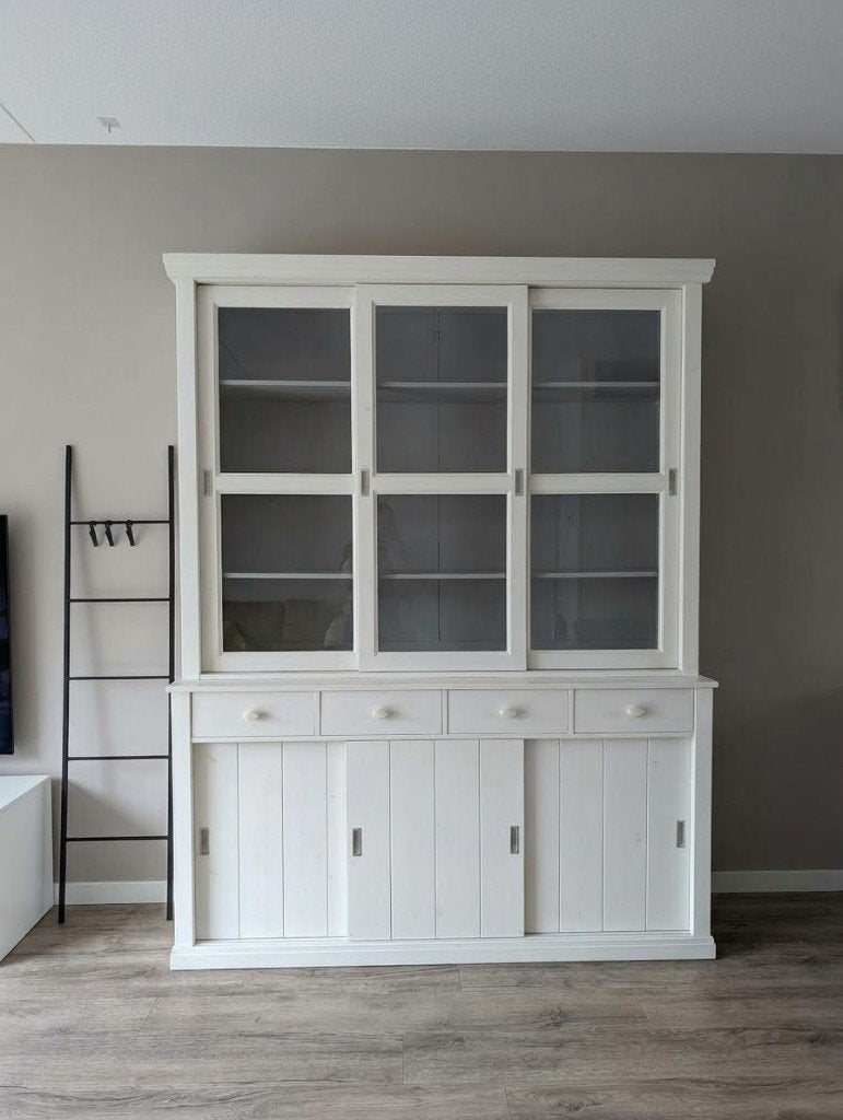 WOOOD winkel-/buffetkast Lagos wit gelakt., Ophalen, Gebruikt, 200 cm of meer, 150 tot 200 cm