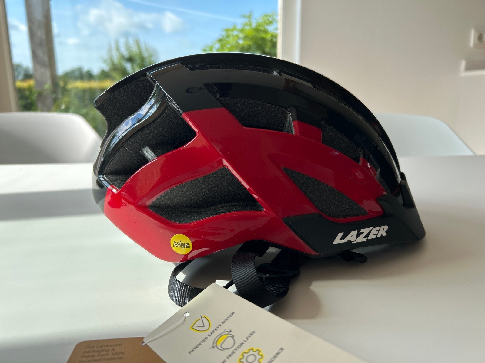 Lazer Compact DLX CE-CPSC Fietshelm Zwart/Rood MIPS, Ophalen, Nieuw, M, Heer of Dame