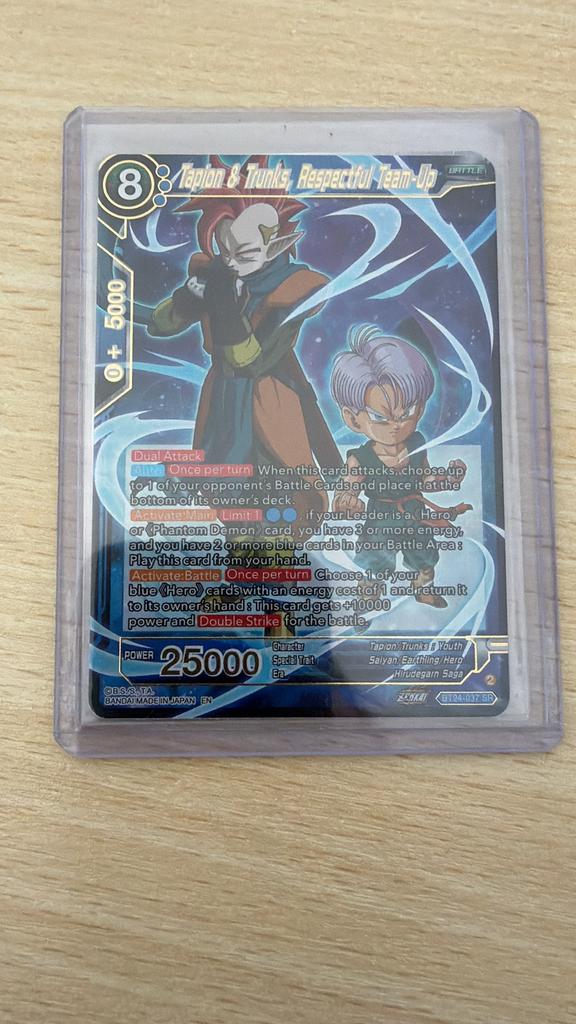 Tapion en Trunks Dragonball, Verzenden, Zo goed als nieuw, Losse kaart, Foil