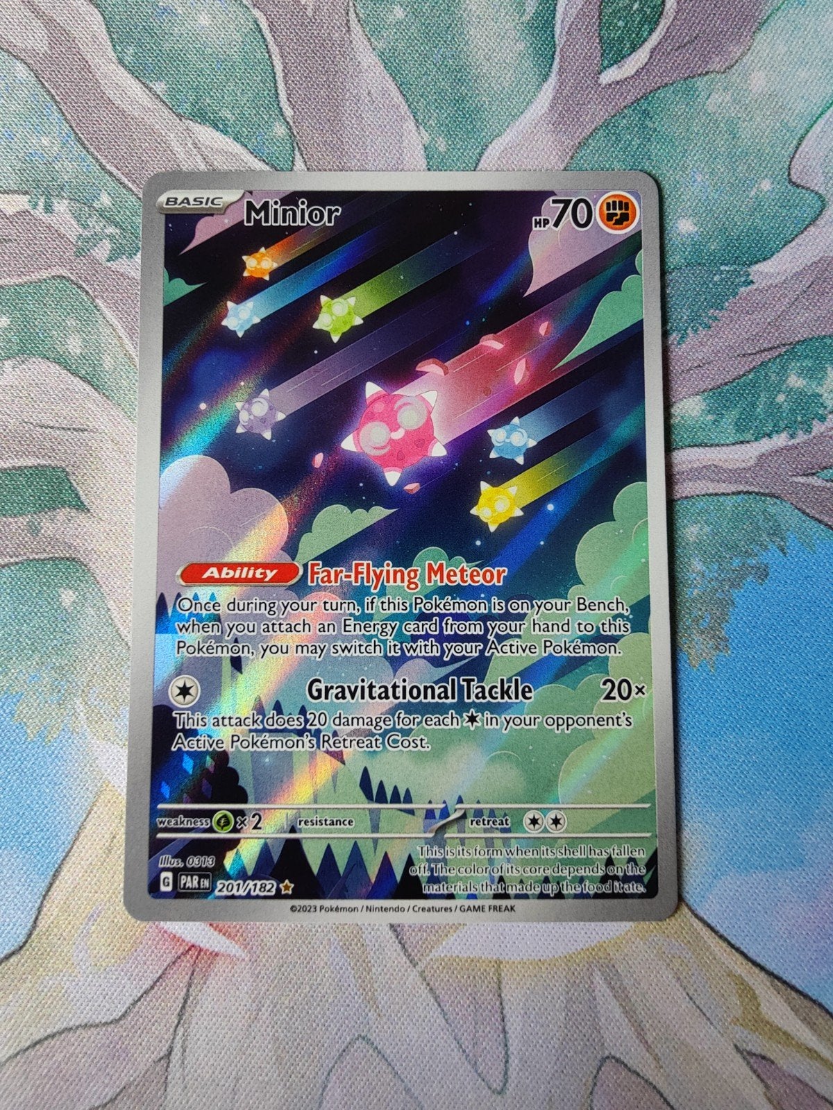Pokemon paradox rift minior illustration 201/182, Ophalen of Verzenden, Nieuw, Losse kaart, Foil