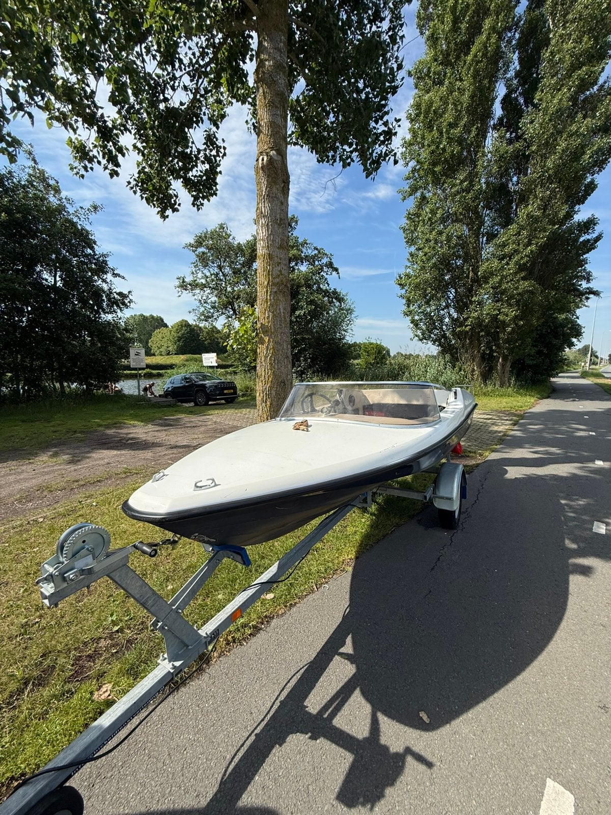 speedboot yamaha 55pk 2t met nieuwe trailer, Watersport en Boten, Speedboten, Ophalen, Elektrische start, Minder dan 70 pk, Buitenboordmotor