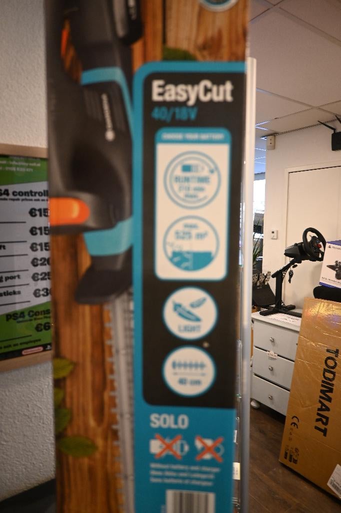 Gardena easycut 40/18v + lader en Accu, Ophalen of Verzenden, Gebruikt, Elektrisch