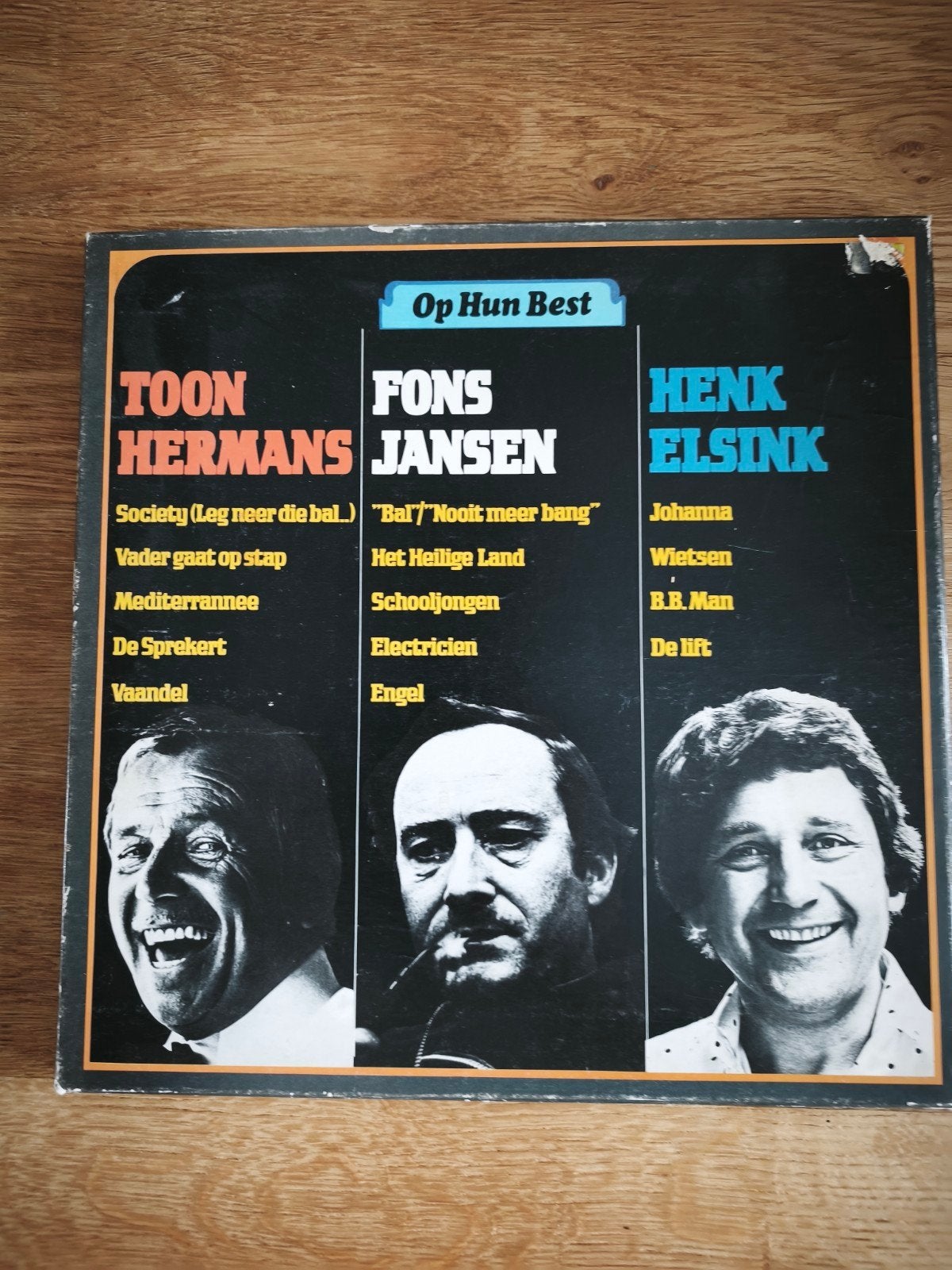 Toon Hermans Fons Jansen Henk Elsink - Op Hun Best LP Boxse, Boxset, Gebruikt, Cabaret of Kleinkunst, Ophalen of Verzenden