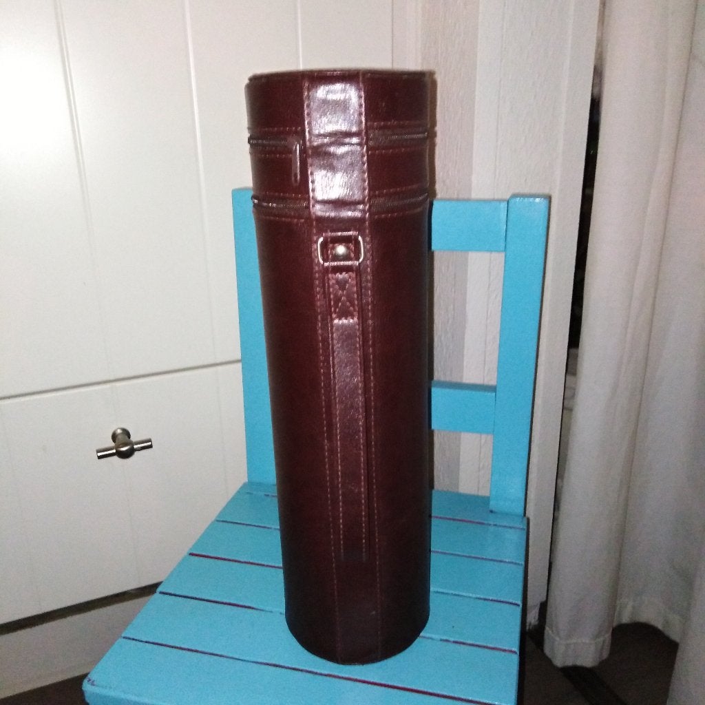 Luxe wijnkoker met flesstop/schenktuit en druppelring, Ophalen, Overige typen, Bruin, Natuurlijk materiaal