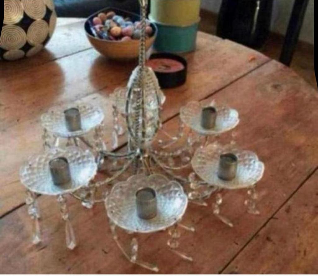 Nostalgische Brocante Kaarsen Kandelaar, Antiek en Kunst, Ophalen of Verzenden