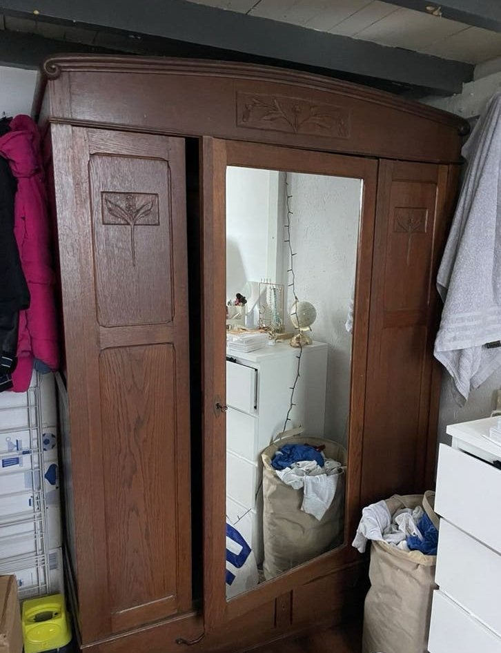 Antieke art nouveau (kleding)kast, Antiek en Kunst, Antiek | Meubels | Kasten, Ophalen
