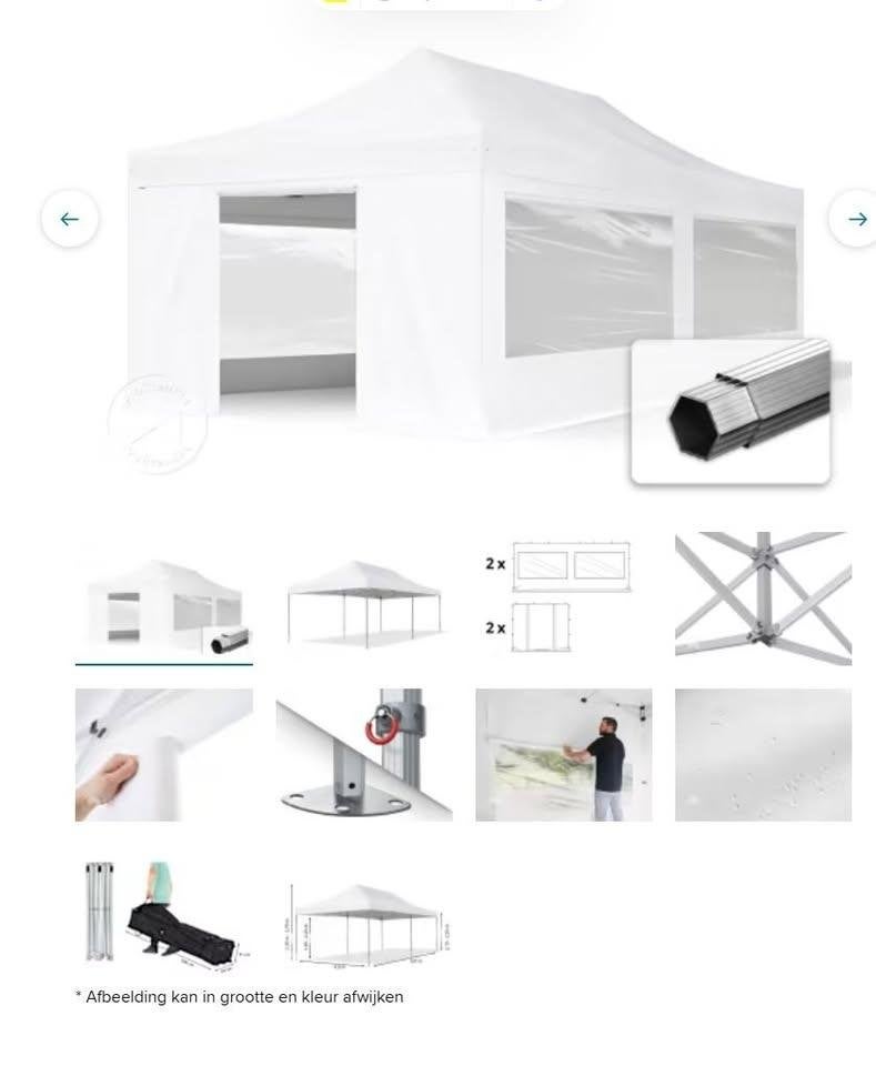 Professionele Easy-Up Tent 8x4m  + Wanden, Ophalen, Gebruikt, Opvouwbaar, Partytent