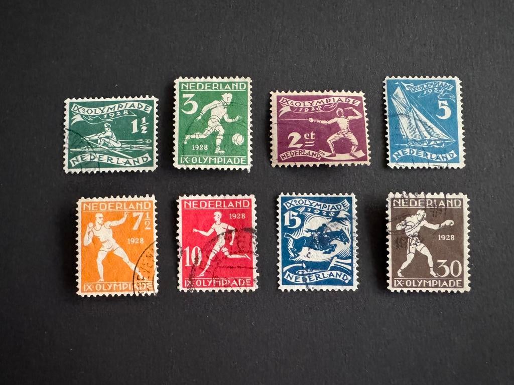 1928 Olympiade Amsterdam NVPH nr 212-219 gestempeld, Verzenden, T/m 1940, Gestempeld