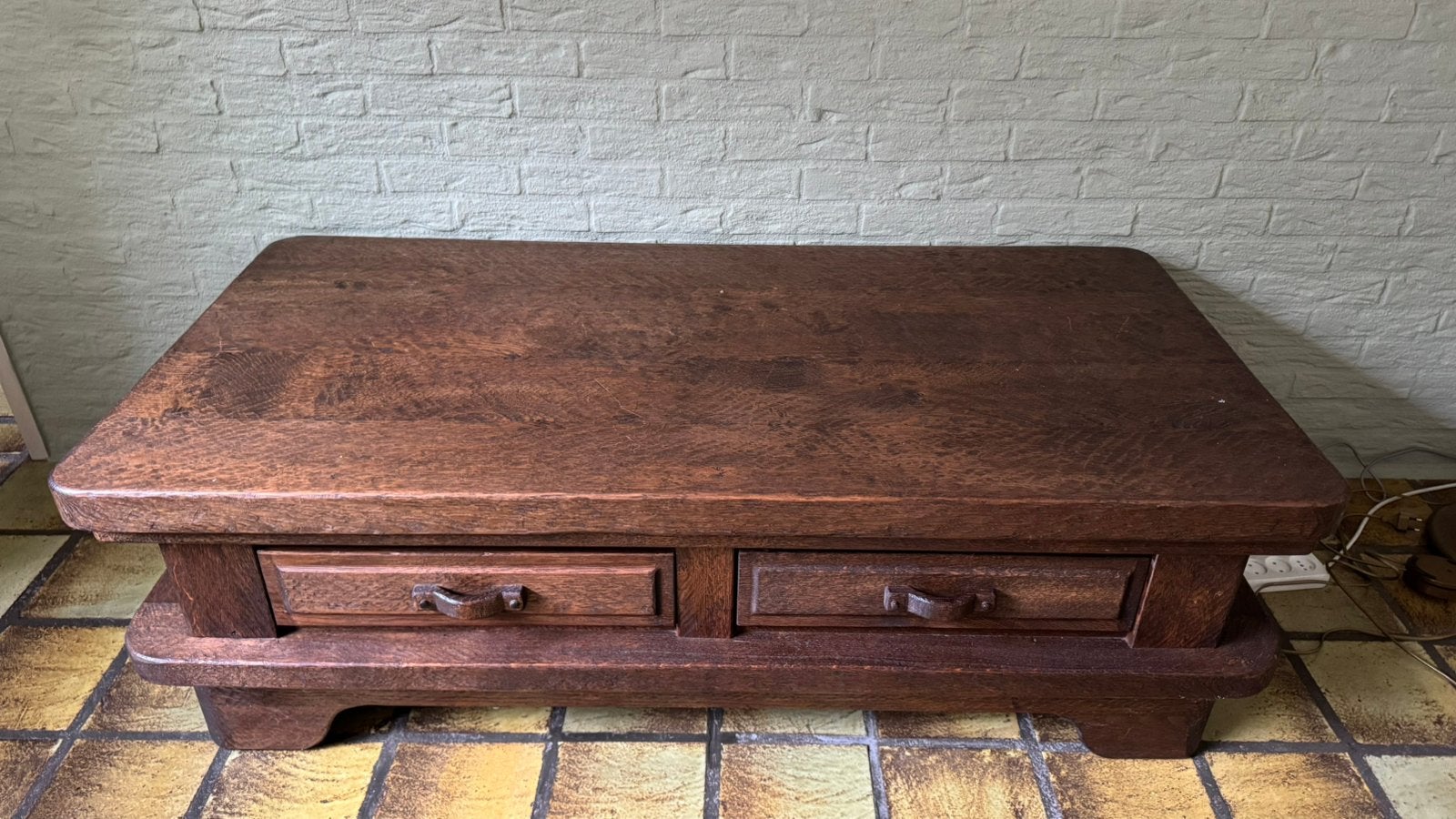 Salontafel eiken, Ophalen, Rechthoekig, 100 tot 150 cm, 50 tot 100 cm
