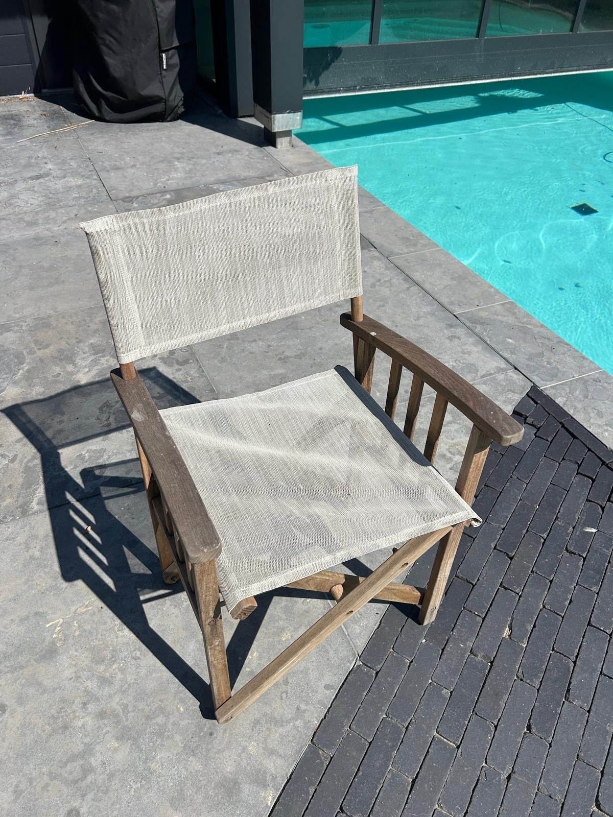 Houten Tuinstoel - Inklapbaar, Ophalen of Verzenden, Gebruikt, Hout, Inklapbaar
