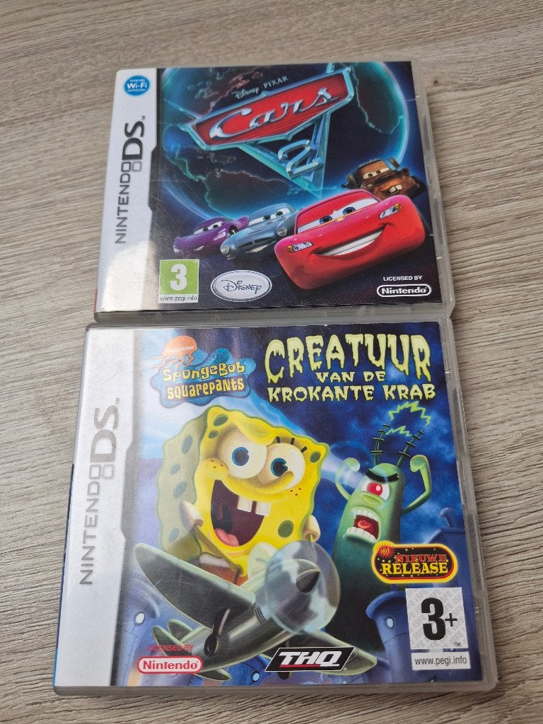 Nintendo DS Games: Cars 2 & SpongeBob – Als set of los!, Gebruikt, 1 speler, Racen en Vliegen, Ophalen of Verzenden