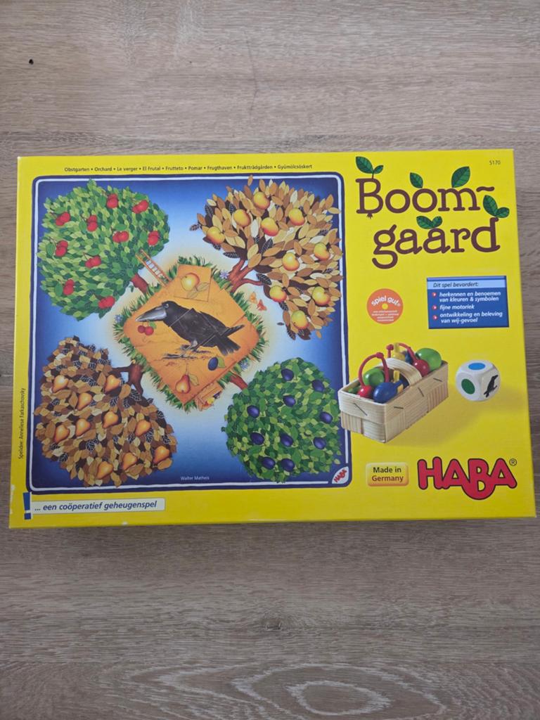 Boomgaard HABA coöperatief geheugenspel - 1 mandje beschadig, Ophalen, Gebruikt