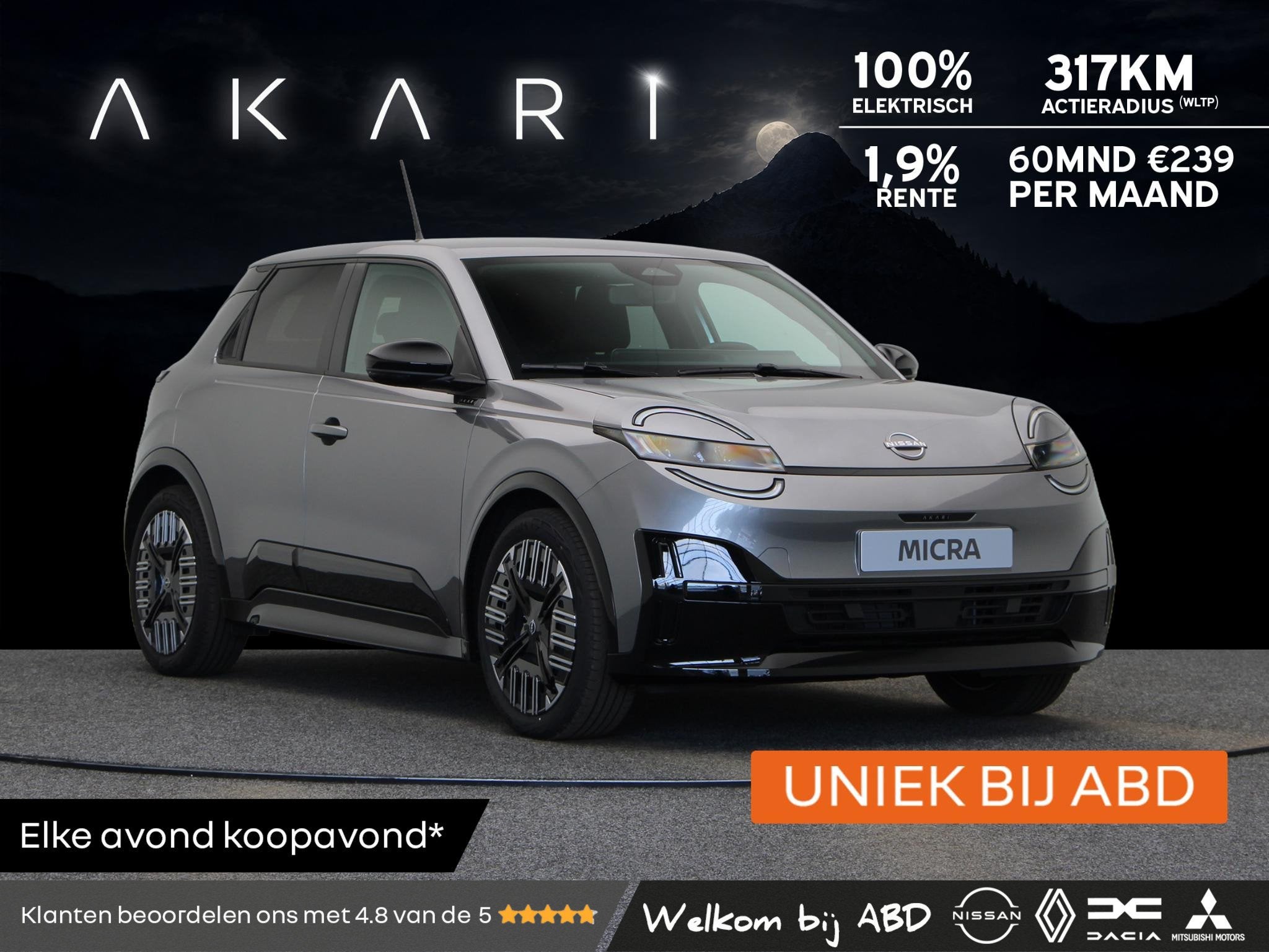 Nissan Micra 40 kWh AKARI 120pk | Uniek bij ABD |, Auto's, Dealer onderhouden, Stof, 122 pk, 317 km