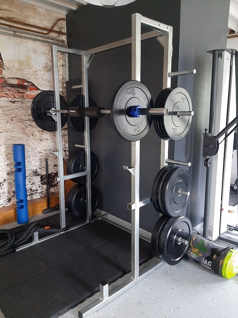Squatrack + Bench Press / RIG / Multi Fitness Squat Rek., Ophalen, Benen, Krachtstation, Zo goed als nieuw