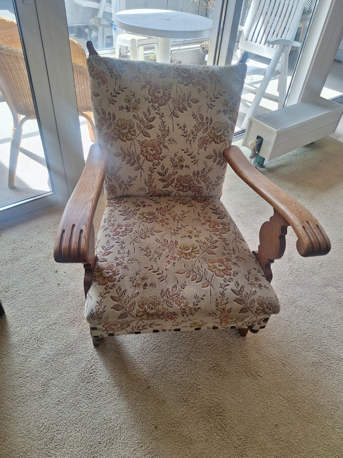 Vintage Rookstoel met Bloemenpatroon, Ophalen