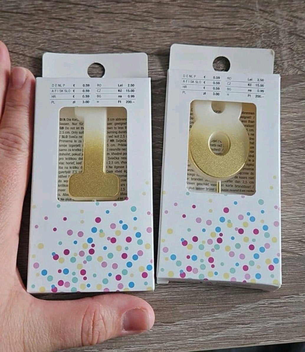 Cijfer  kaars 1/8, 6 cm hoog, Ophalen, Versiering, Verjaardag