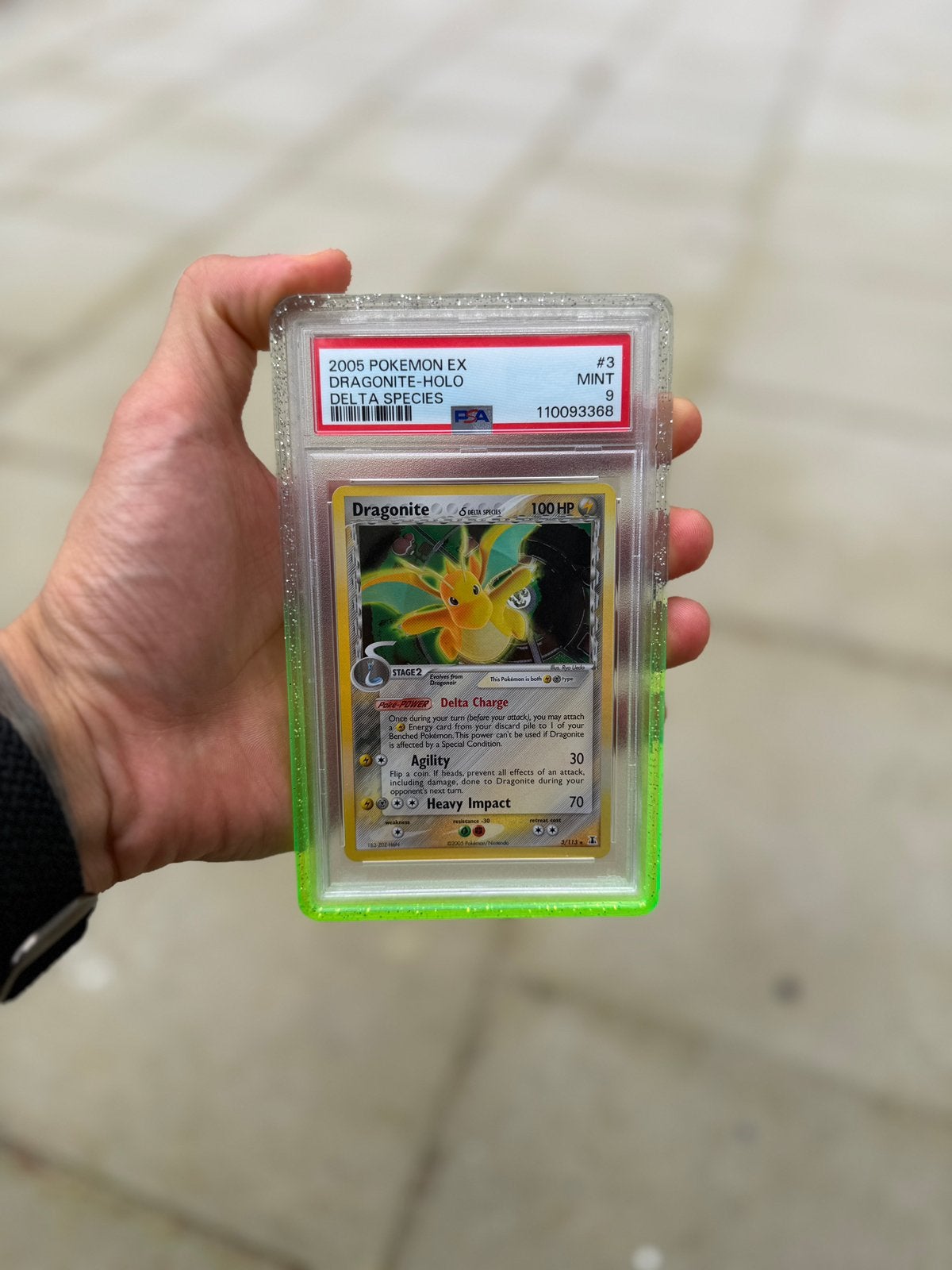 PSA 9 Dragonite Holo #3 EX Delta Species, Ophalen of Verzenden, Zo goed als nieuw