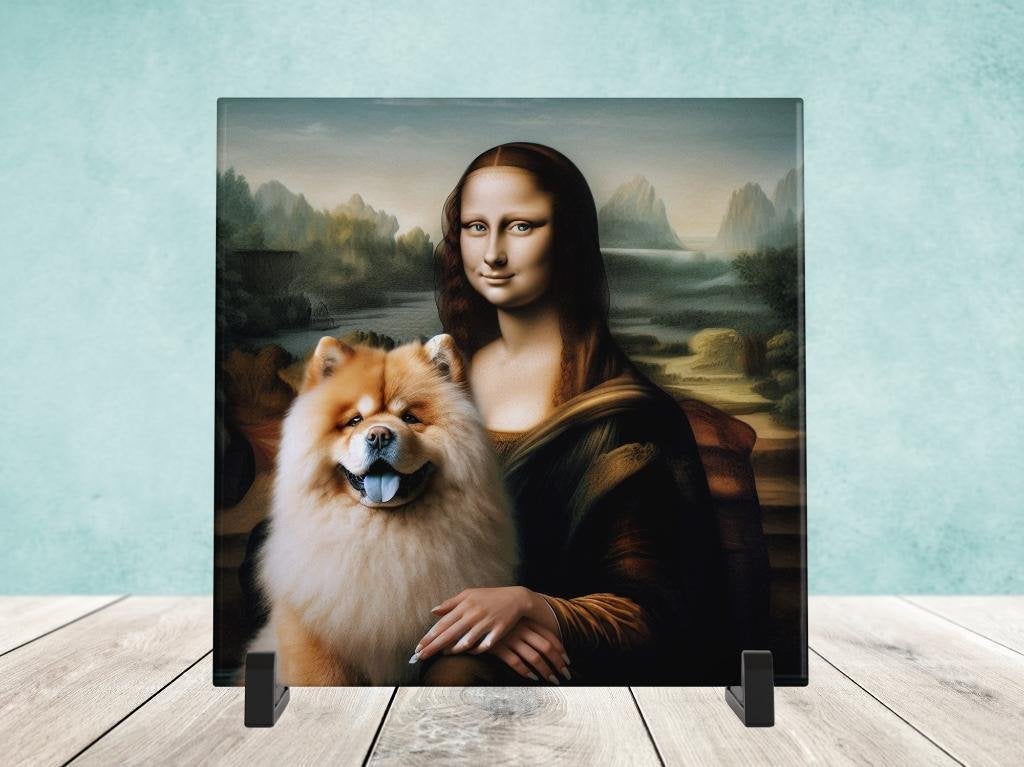 Keramische Tegel - Mona Lisa met een Chow Chow, Verzenden, Nieuw