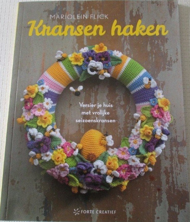Haakboek,haken,Marjolein Flick,Kransen haken,herfst,winter, Verzenden, Zo goed als nieuw, Breien of Haken, Patroon of Boek