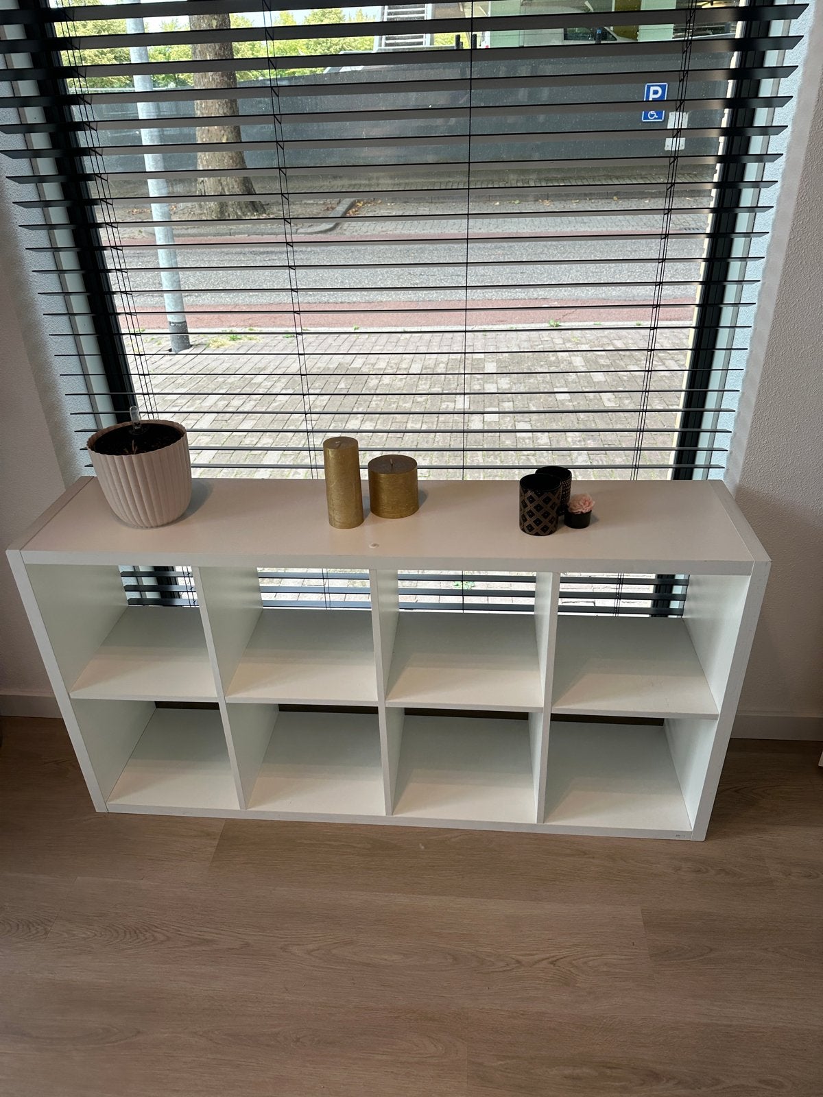 IKEA Kallax Kast Wit 8 Vakken - 140 cm Breed, Ophalen, Met plank(en), Gebruikt, 100 tot 150 cm