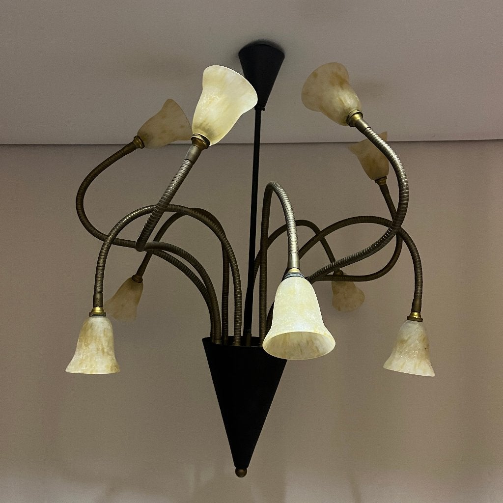 Nollet Ontwerp vuurpijl hanglamp Dutch design, Gebruikt, Glas, Ophalen of Verzenden, Deja Vu