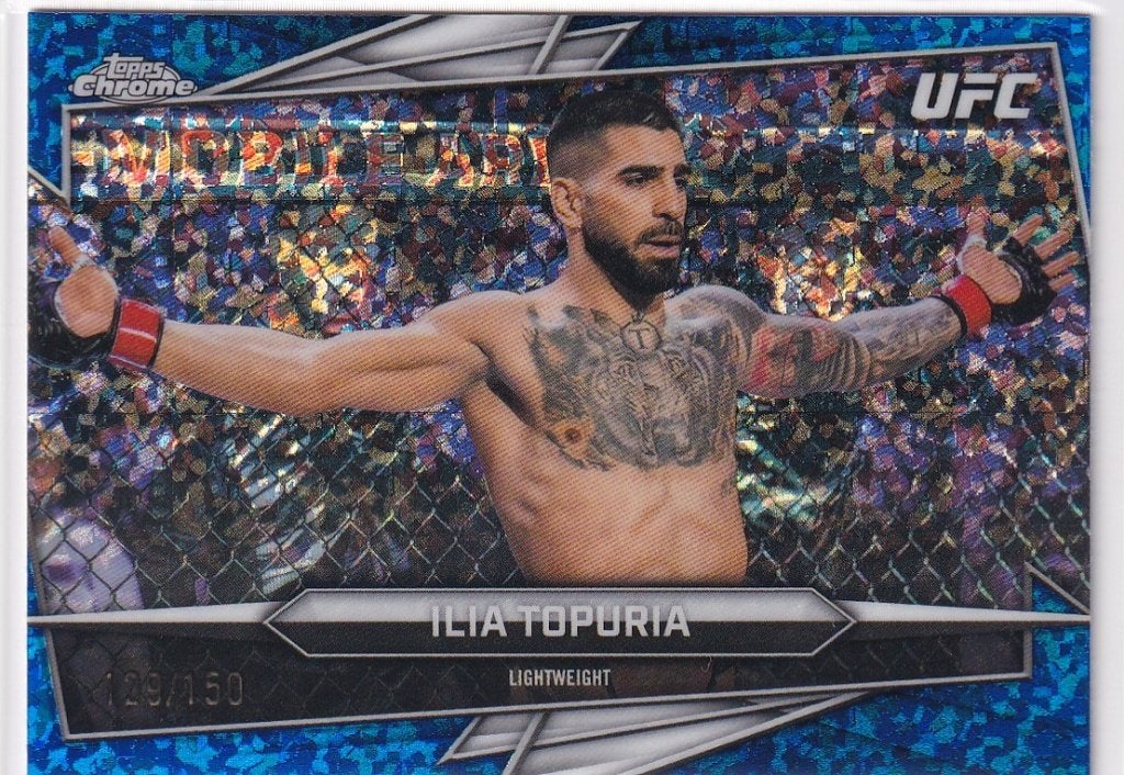 Ilia Topuria Blue Mini-Diamond Refractor #1 /150, Topps Chrome, Verzenden, Nieuw, Overige sporten