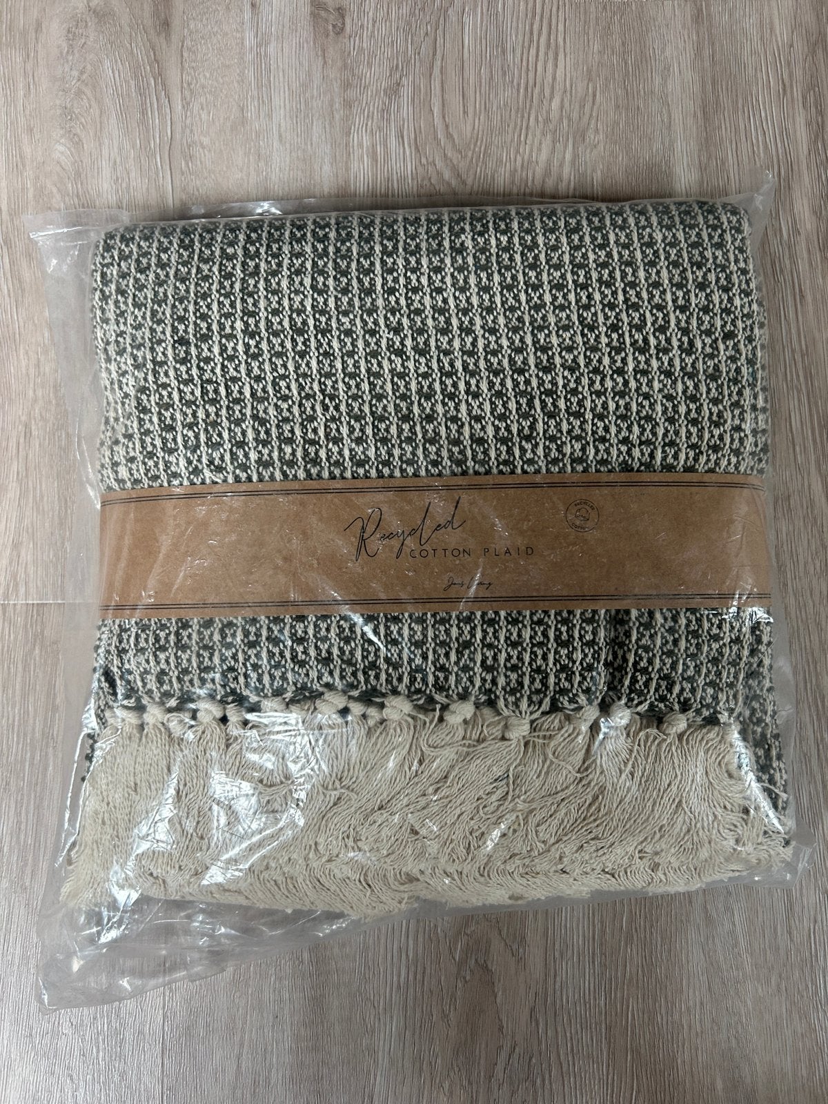 Nieuw plaid Jens Living 130x180cm wafel groen, 130 cm, Met franjes/kwastjes, 180 cm, Zo goed als nieuw
