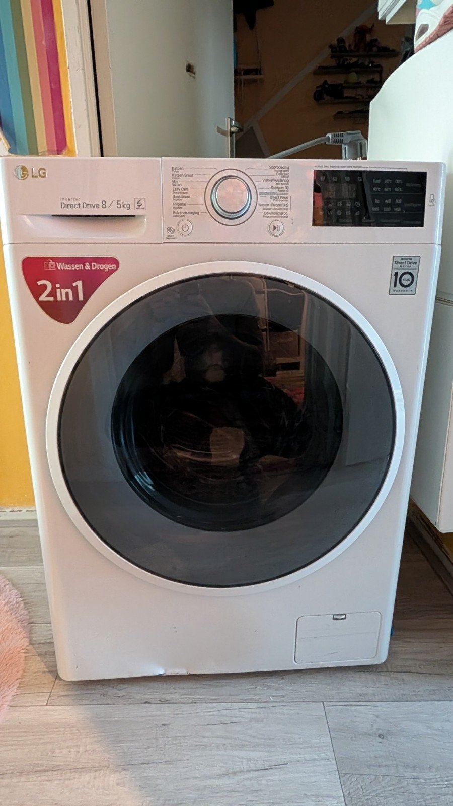 LG Inverter Direct Drive Wasdroogcombinatie 8/5 kg, Witgoed en Apparatuur, Was-droogcombinaties, 6 tot 8 kg, Ophalen, Zo goed als nieuw