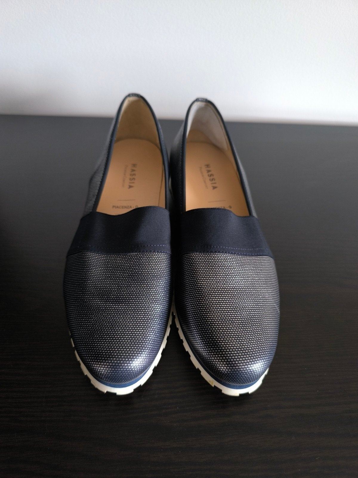 te koop: hassia damesschoenen, Ophalen, Zo goed als nieuw, Blauw, Instappers
