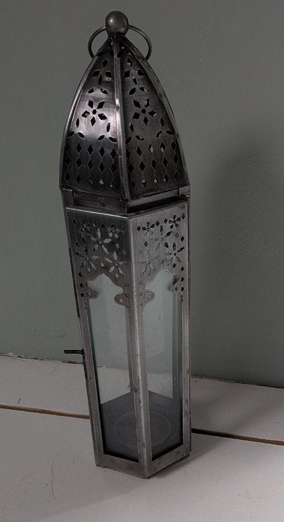 Metalen Oosterse lantaarn, Overige kleuren, 25 tot 50 cm, Ophalen of Verzenden, Zo goed als nieuw