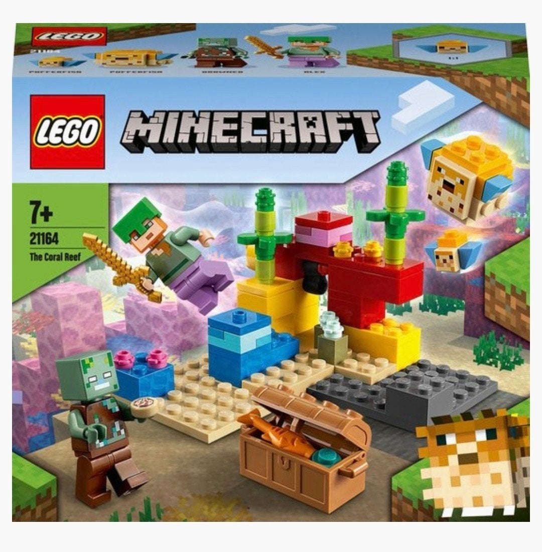 Lego Minecraft De Koraalrif (21164) Complete Set, Kinderen en Baby's, Gebruikt, Minecraft, Lego, Ophalen of Verzenden