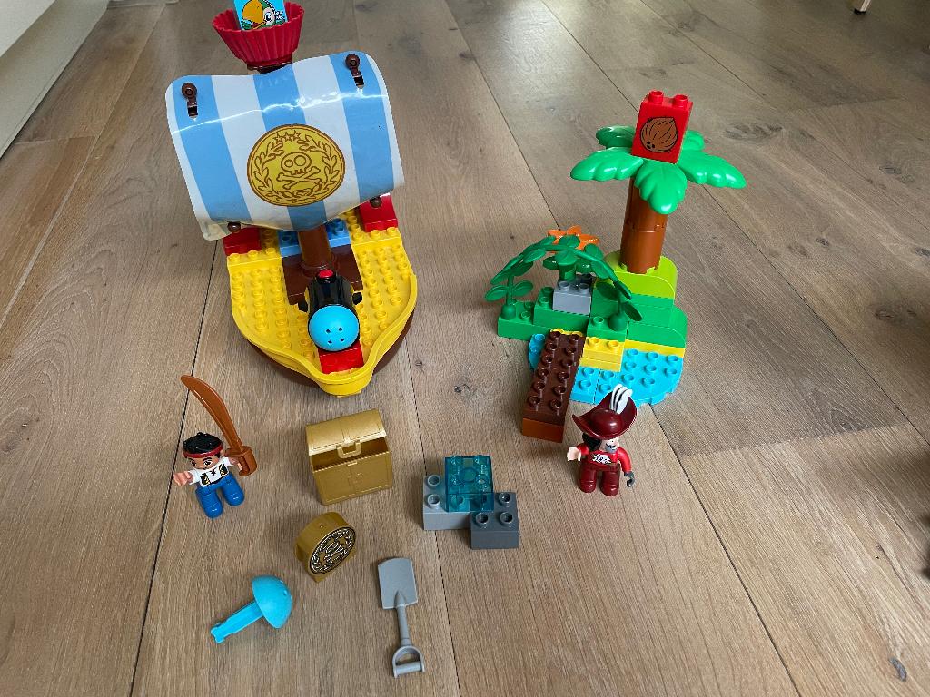 DUPLO Jake's Piratenschip Bucky 10514, Ophalen, Pirates, Zo goed als nieuw, Compleet