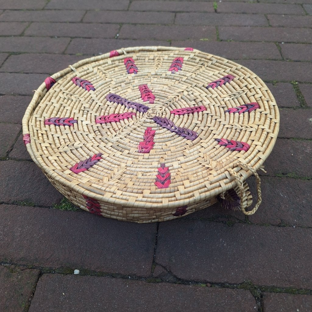 Vintage Rieten Mand met 4 Onderzetters, Huis en Inrichting, Woonaccessoires | Onderzetters, -, -, Ophalen of Verzenden, Beige