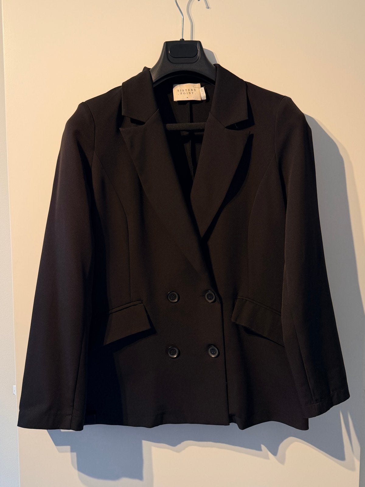 Sisters Point – zwarte double‑breasted blazer – maat XL, Zwart, Maat 46/48 (XL) of groter, Ophalen of Verzenden, Zo goed als nieuw