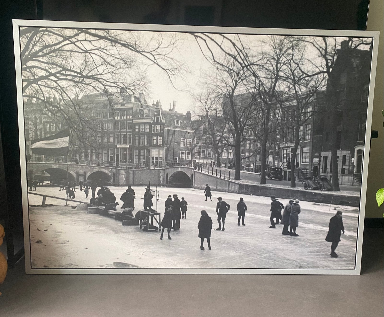Ikea ingelijste poster Schaatsen op de Keizersgracht 140x100, Ophalen, Gebruikt, 125 cm of meer, Foto of Poster