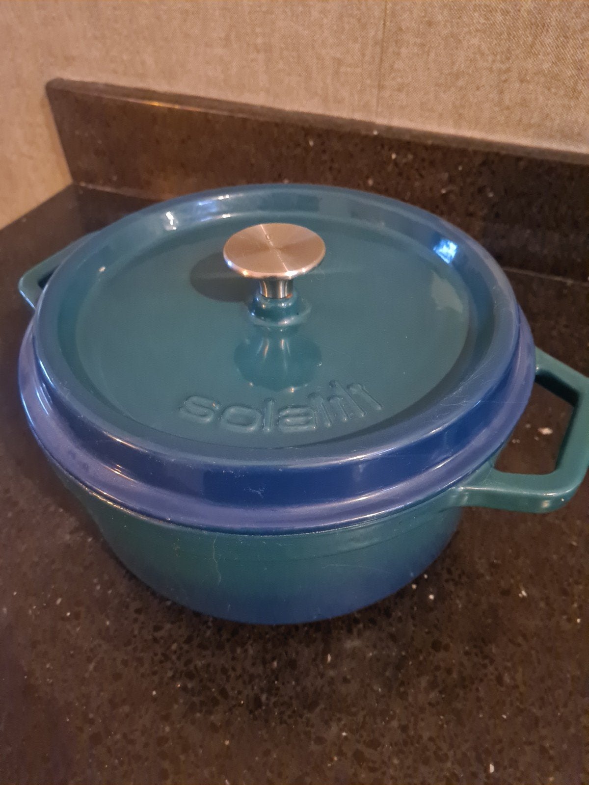 Sola Gietijzeren Braadpan - Groen/Blauw, Ophalen, Gebruikt, Gietijzer, Koekenpan of Braadpan