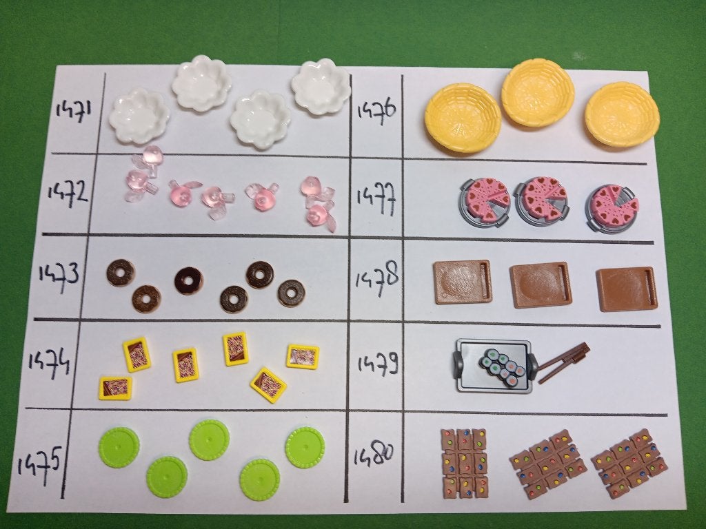 Playmobil Eten #08 Taart Sushi Chocolade Schaal Appel, Verzenden, Gebruikt, Losse onderdelen