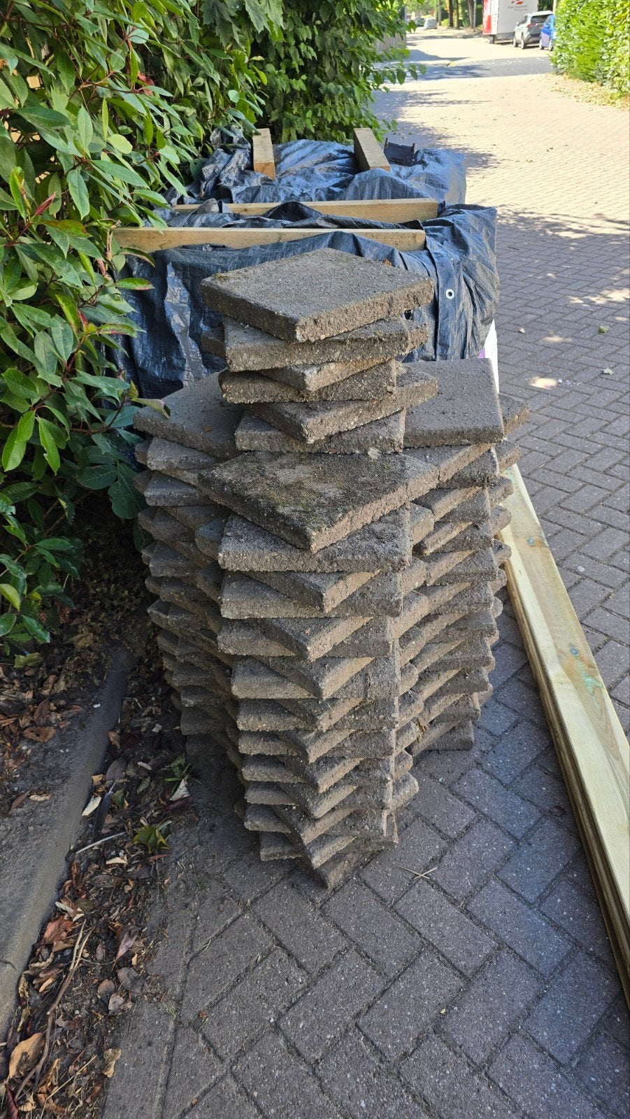 beton tegels 30x30 gratis, Ophalen, Gebruikt, Grijs, Steen of Klei