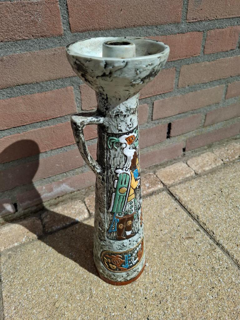 Vintage Brutalist Vaas Bresciani Arcor kandelaar, Overige materialen, Gebruikt, Ophalen of Verzenden, Grijs