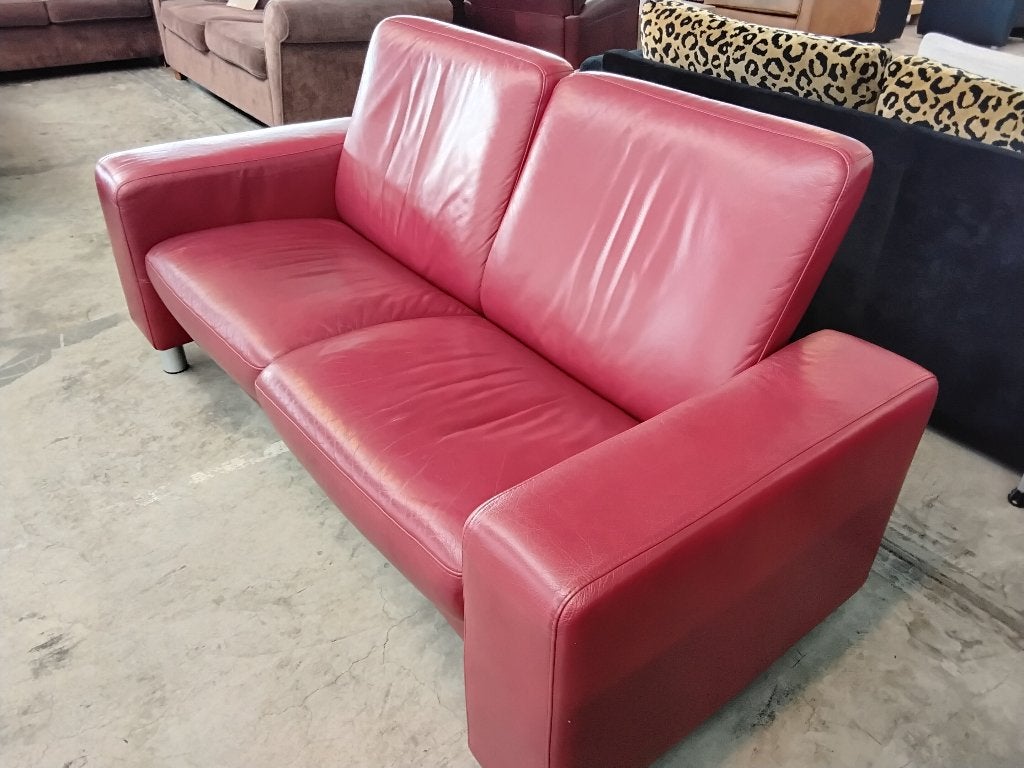 Stressless relax bank 230cm 2-delig. Voor 165=. Second Life., Ophalen, Gebruikt, 150 tot 200 cm, Leer
