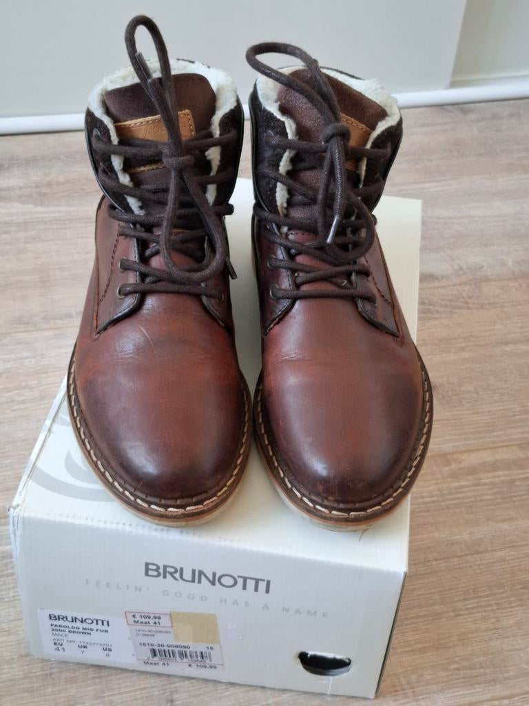 Brunotti leren schoenen maat 41 - Gedragen, Bruin, Brunotti, Boots, Ophalen of Verzenden