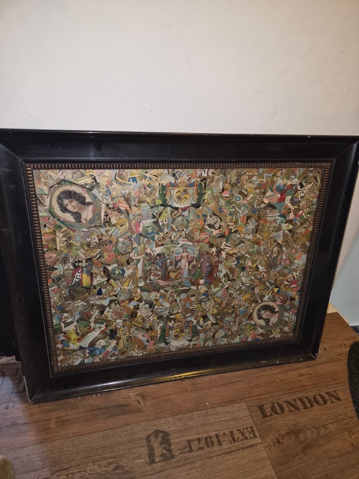 Antiek kunstwerk van sigarenbandjes - Jugendstil, Ophalen of Verzenden