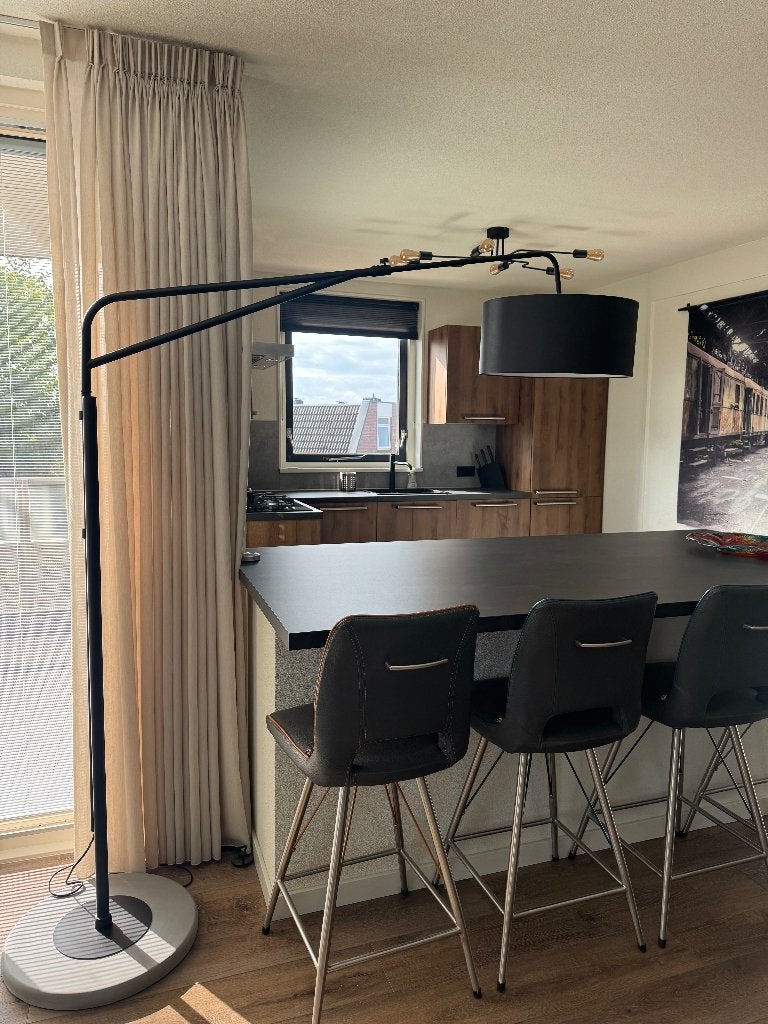 Design Boog / Vloerlamp Zwart, Ophalen, 200 cm of meer, Design, Metaal