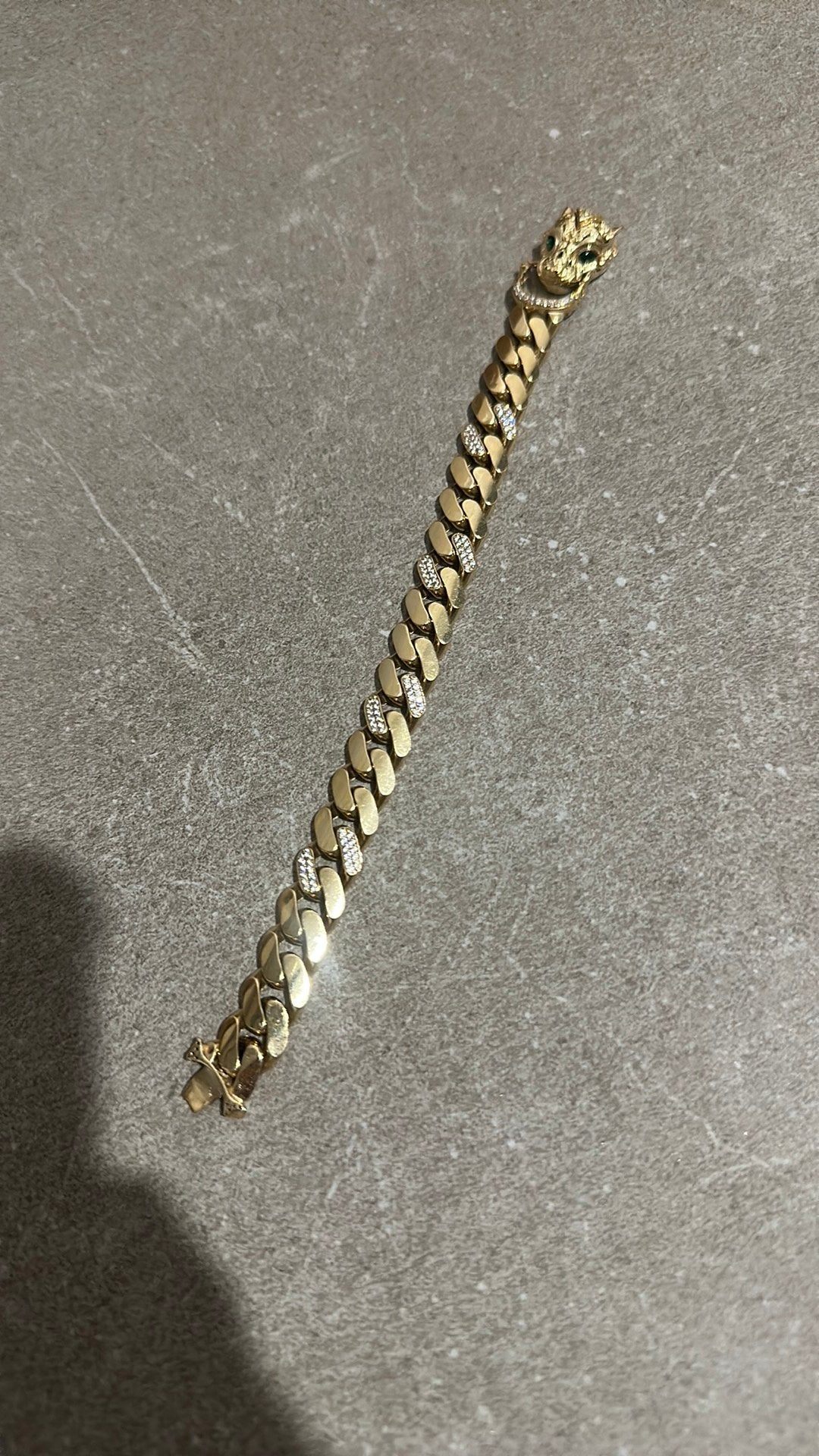 Super mooi panter gourmet armband 14 karaat goud, Ophalen, Zo goed als nieuw, Goud